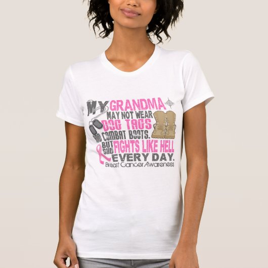 Erkennungsmarke-Brustkrebs-Großmutter T-Shirt (Vorderseite)