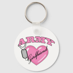 Erkennungsmarke des Armee-Freundin-Rosa-Herz-N Schlüsselanhänger
