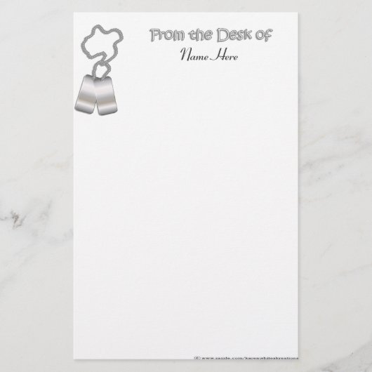 Erkennungsmarke stationär briefpapier (Vorderseite)