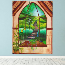 Erkerfenster Leinwanddruck
