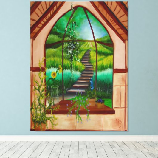 Erkerfenster Leinwanddruck (Insitu (Holzboden))