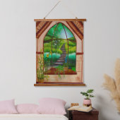 Erkerfenster Wandteppich Mit Holzrahmen (Schlafzimmer)