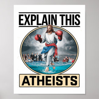 Erkläre diesen Atheisten Jesus Boxhandschuhe Lusti Poster