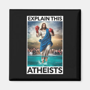 Erklären Sie diesen Atheisten Jesus Boxhandschuhe  Magnet