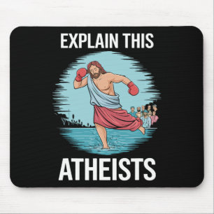 Erklären Sie diesen Atheisten Jesus Boxhandschuhe Mousepad