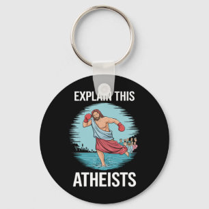 Erklären Sie diesen Atheisten Jesus Boxhandschuhe  Schlüsselanhänger