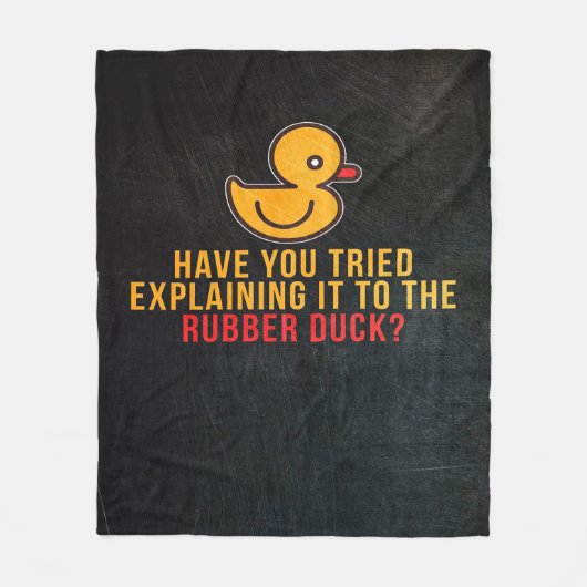 Erklären Sie es Rubber Duck - Niedlich Duck Blanke Fleecedecke (Vorderseite)