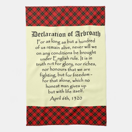 Erklärung Arbroath Wallace des Tartan-Tee-Tuches Geschirrtuch (Vertikal)