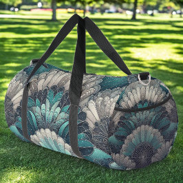 Erklärung Art Nouveau Blue Silver Fans Duffle Bag