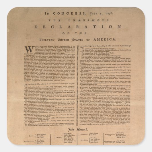 Erklärung der Aufkleber zur Unabhängigkeit (Vorderseite)