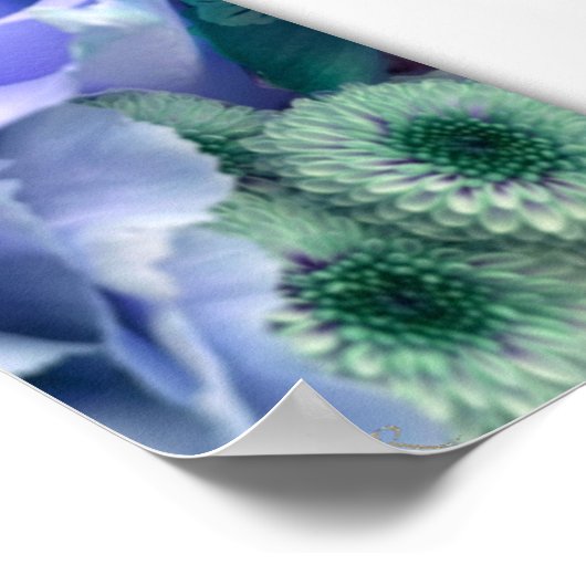 Erklärung der Liebe Aquamarine Rose Poster (Ecke)