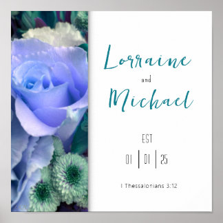 Erklärung der Liebe Aquamarine Rose Poster