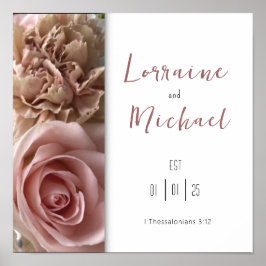 Erklärung der Liebe Blassrosa Rosenplakat Poster