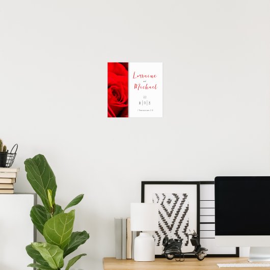 Erklärung der Liebe Rote Rose Square Poster (Heimbüro)