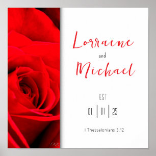 Erklärung der Liebe Rote Rose Square Poster