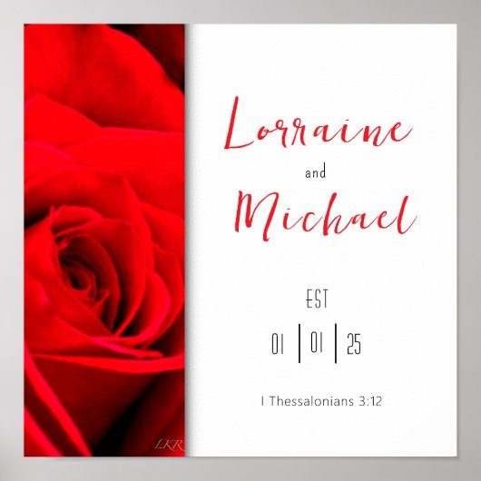 Erklärung der Liebe Rote Rose Square Poster (Vorne)