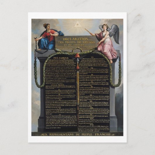 Erklärung der Menschen- und Bürgerrechte Postkarte (Vorderseite)