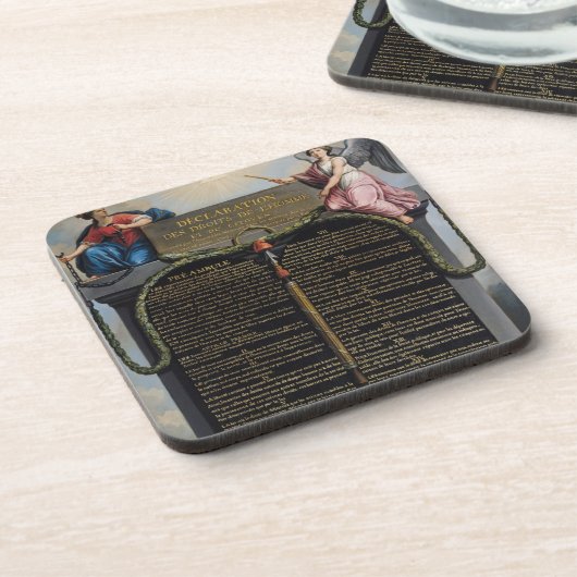 Erklärung der Rechte des Mannes und des Bürgers Getränkeuntersetzer (Linke Seite)