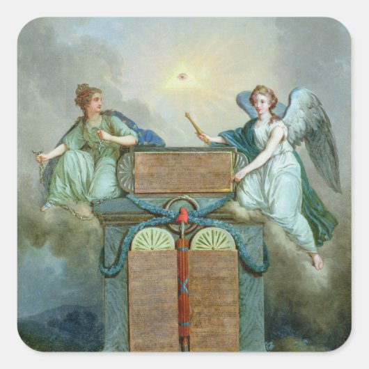 Erklärung der Rechte von Mensch und Bürger Quadratischer Aufkleber (Vorderseite)