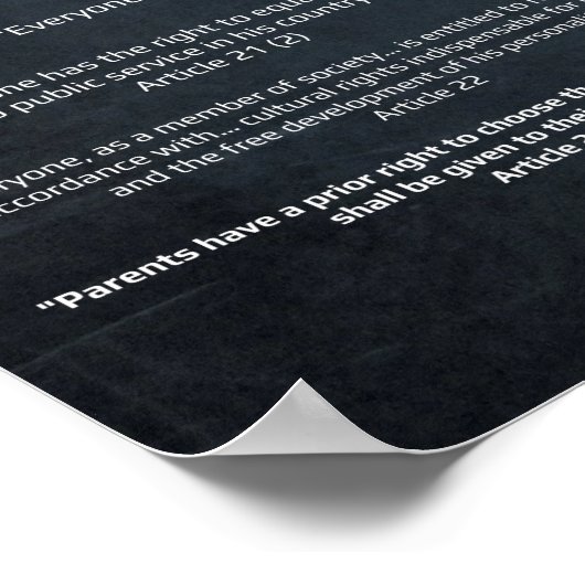 Erklärung der Vereinten Nationen zu den Menschenre Poster (Ecke)