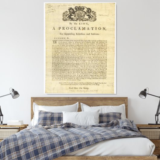 Erklärung des Königs zur Unterdrückung der Rebelli Leinwanddruck (Insitu (Schlafzimmer))