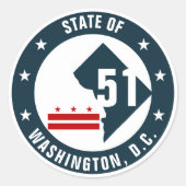 Erklärung für den Button "Washington DC"-Logo Runder Aufkleber (Vorderseite)