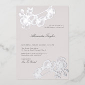 Erklärung Orchid Elegantes Blumenchic Brautparty Folieneinladung (Vorderseite)