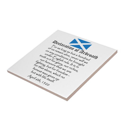 Erklärung von Arbroath Scottish-Unabhängigkeit Fliese (Seite)