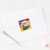 Erklärung von Independe, Adler, Gott segne Amerika Quadratischer Aufkleber (Umschlag)