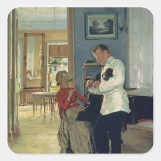 Erklärung zur Liebe, 1889-1991 Quadratischer Aufkleber (Vorderseite)