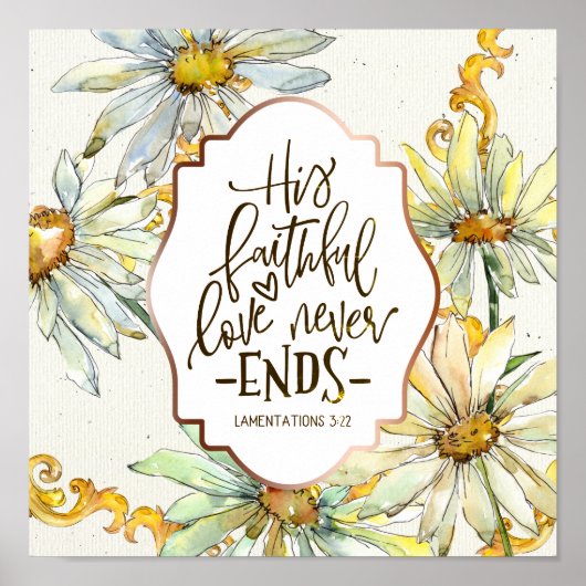 Erklärungen 3:22 Seine treue Liebe endet nie Poster (Vorne)