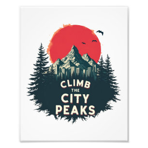 Erklimmen Sie die Stadtgipfel – Mountaineer Advent Fotodruck