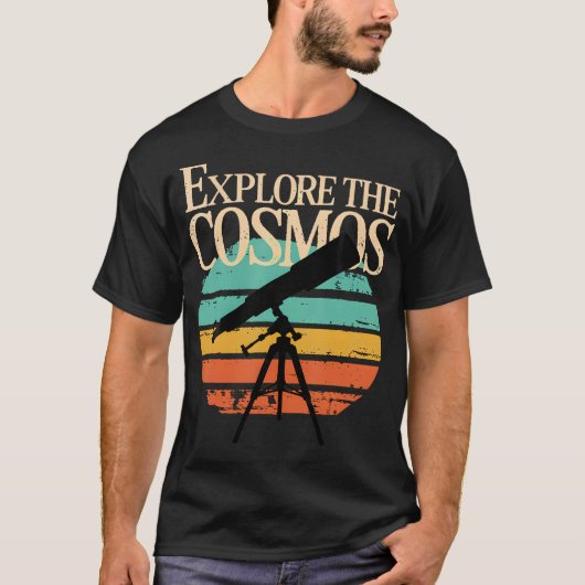 Erkunde Das Kosmos-Teleskop Retro T-Shirt (Vorderseite)