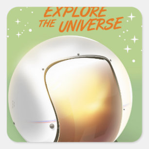 Erkunde das Universum Quadratischer Aufkleber