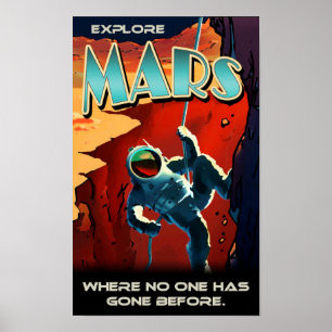 Erkunde den Mars - Individuelles NASA-Retro-Reisep Poster