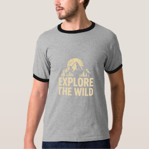 Erkunde die Wildnis Vintage-Abenteuer-Design T-Shirt
