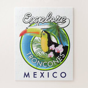 Erkunde Troncones Mexiko Retro-Logo Puzzle