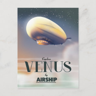 Erkunde Venus mit dem Luftschiff Postkarte