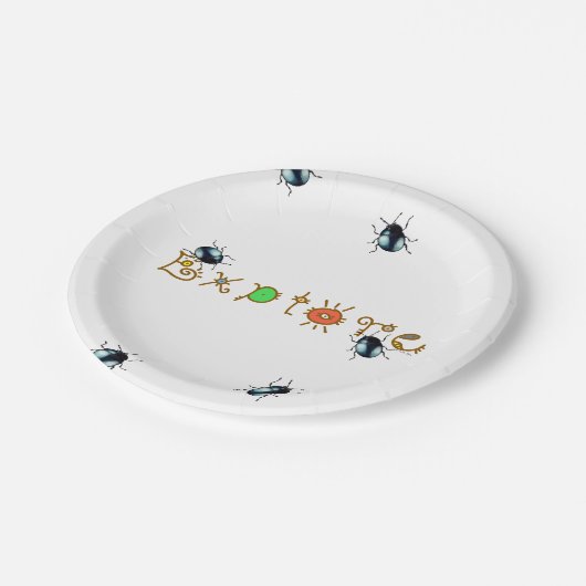 erkunden (lustige Bugs) Pappteller (Schrägansicht)