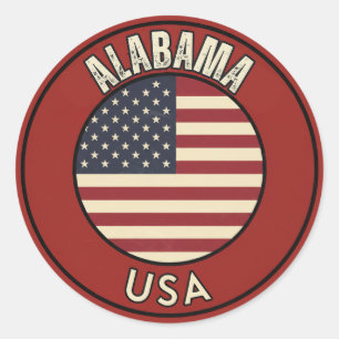 Erkunden Sie Alabama - State Adventure Runder Aufkleber