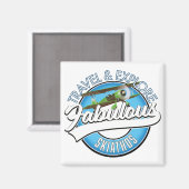 Erkunden Sie das fabelhafte Skiathos Logo Magnet (Vorderseite/Rückseite)