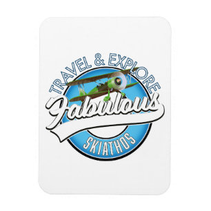 Erkunden Sie das fabelhafte Skiathos Logo Magnet