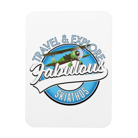 Erkunden Sie das fabelhafte Skiathos Logo Magnet (Vertikal)