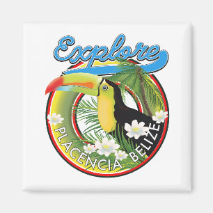 Erkunden Sie das Placencia Belize Reise Logo Magnet