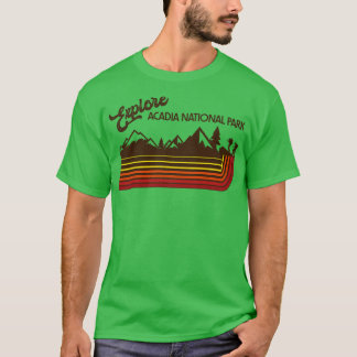 Erkunden Sie den Acadia Nationalpark Retro 70er80e T-Shirt
