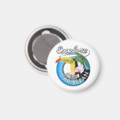 Erkunden Sie den karibischen Reise-Patch. Magnet (Vorderseite/Rückseite)