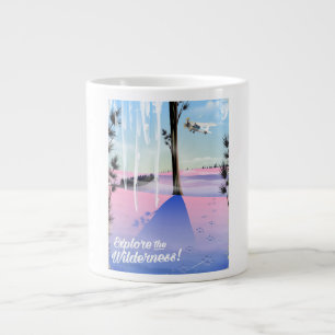 Erkunden Sie die Wildnis! Wintertierabdrücke Jumbo-Tasse