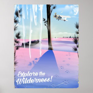 Erkunden Sie die Wildnis! Wintertierabdrücke Poster