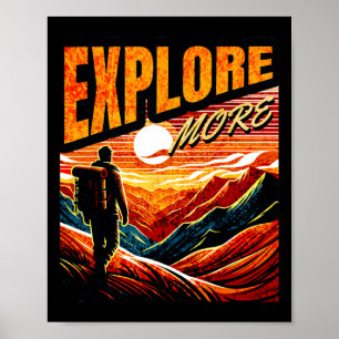 Erkunden Sie mehr Wanderabenteuer Vintage-Sonnenun Poster
