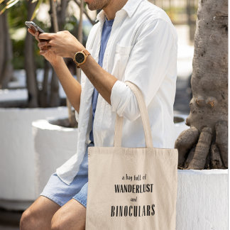 Erkunden Sie mit Wanderlust und Binoculars Abenteu Tragetasche